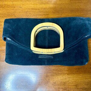 Vintage Lucky Brand Black Suede Handbag Clutch